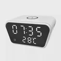 Настольные часы 5в1 с беспроводной зарядкой 15W Tempo БЕЛ